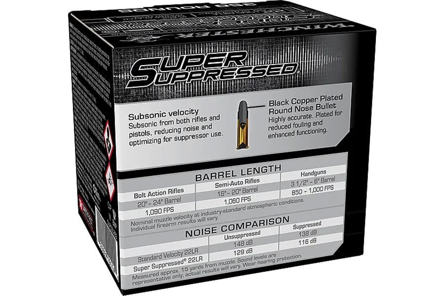 WINCHESTER AMMO 22LR 45 gr JHP Super Suppressed 350/Box
